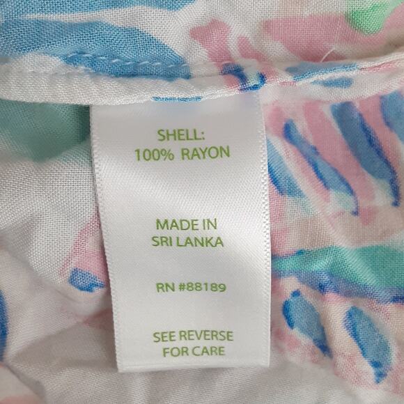 Lilly Pulitzer Sarasota Pintuck Tunic Dress Out to Sea Pastels Womens M Beach - Picture 8 of 13